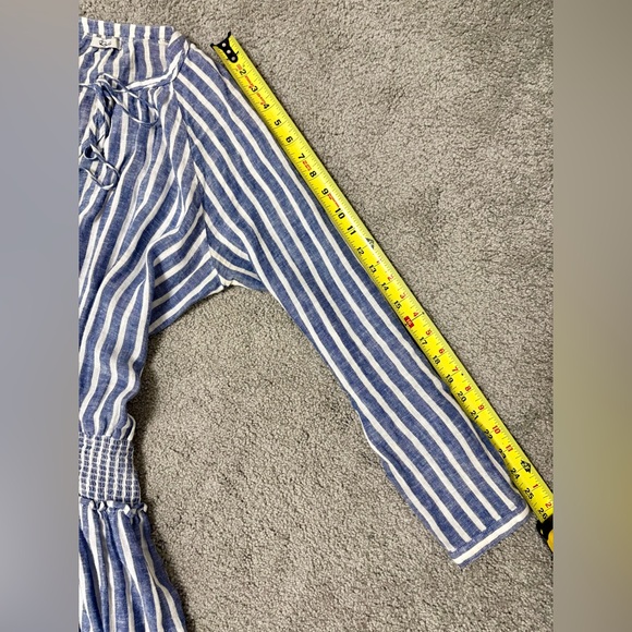 Rails Jasmin Mini Dress Parisan Blue Size Medium Long sleeve Blue white tiered - Picture 9 of 13